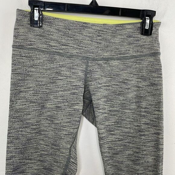 Lululemon Wunder Under Crop 6 Diamond Jacquard Space Dye Slate Clarity Yellow - Picture 2 of 13